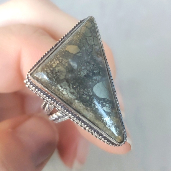 New Pyrite Agate 925 Silver Ring. - Picture 16 of 16